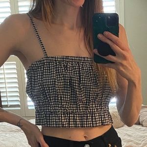 LA Hearts Black and White Crop Top